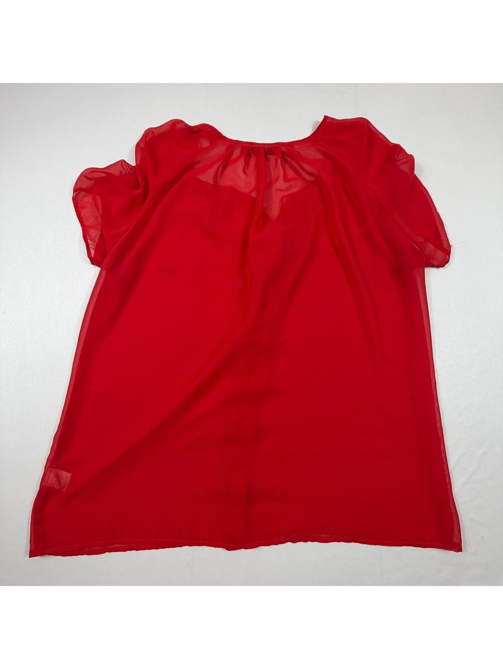 APT. 9 Red Sheer Button-Up Blouse XL - Picture 2 of 8
